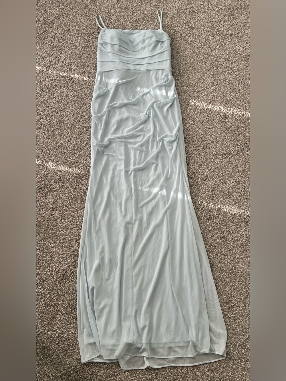 Azazie Pale Blue Formal Slip Bridesmaid Dress